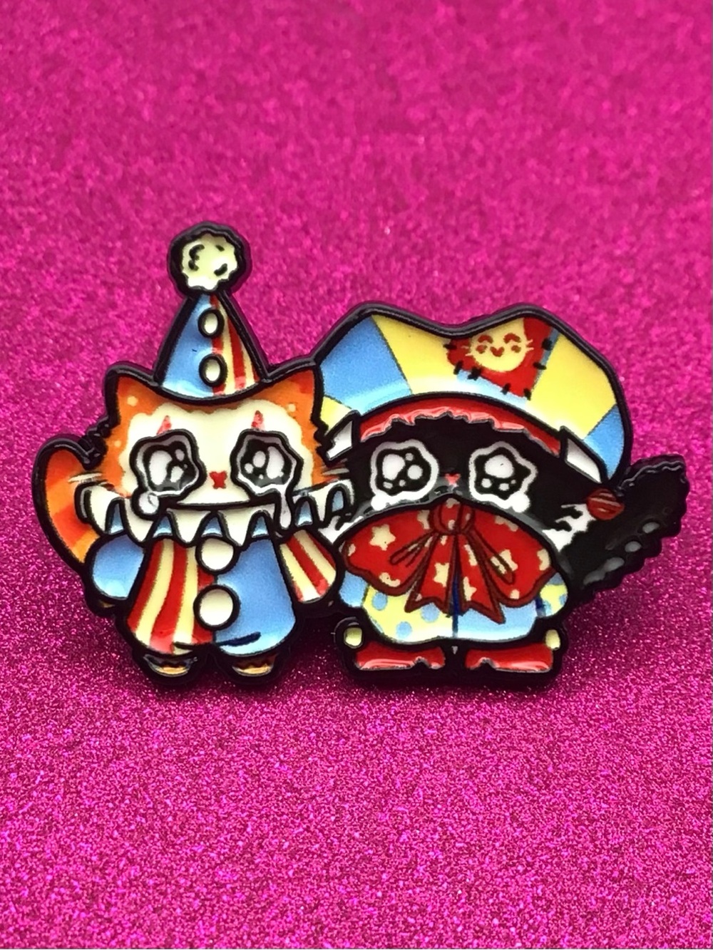 Cat Clowns Enamel Pin